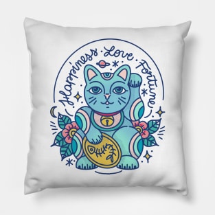 Maneki neko lucky cat Pillow