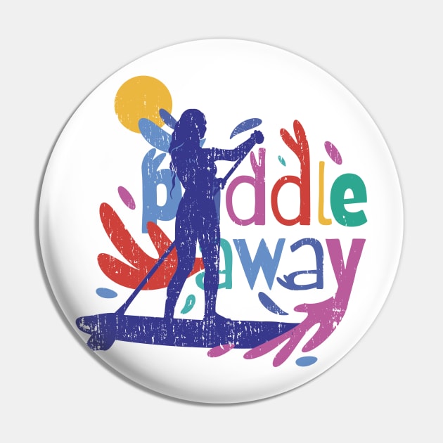 Girl Who Loves Paddle Away Pin by HAPPY GIFTS K