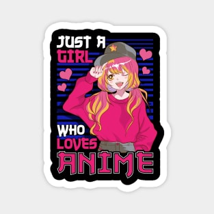 Cute Just A Girl Who Loves Anime Magnet