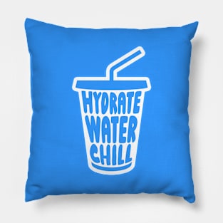 Hydrate Water Chill Cup vr2 white outline Pillow