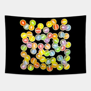 RV Colored Bubbles - Big Bright, Retro Style Dots Tapestry