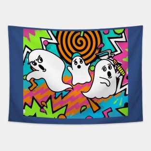 Funny Little Ghosts Halloween Tapestry