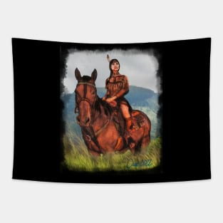 Imala riding a horse Tapestry