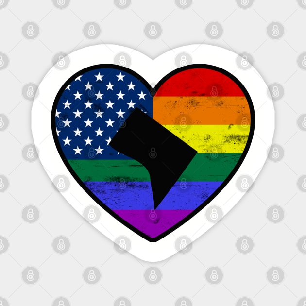 Washington D.C. United States Gay Pride Flag Heart Magnet by TextTees