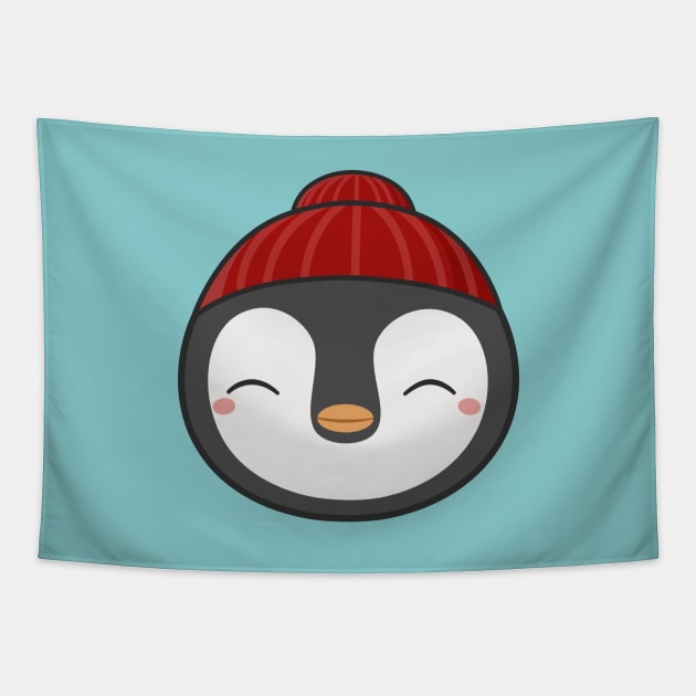 Kawaii Cute Penguin Tapestry by happinessinatee