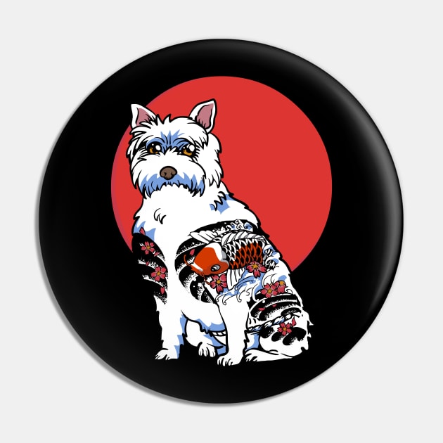 Yakuza West Highland Terrier Pin by huebucket