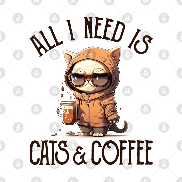 All I Need is Cats and Coffee Cat Lovers Coffee Lovers Gift Idea by JaniyaMoriah