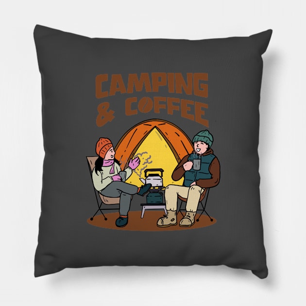 Camping and Coffee Pillow by RiyanRizqi