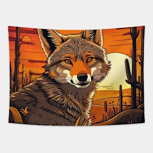 Wolf in the sunset gift ideas Tapestry