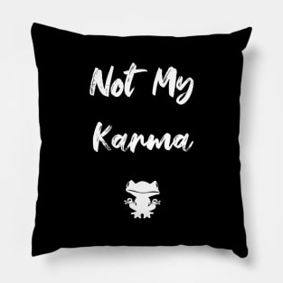 Not My Karma Funny Meditating Frog Pillow