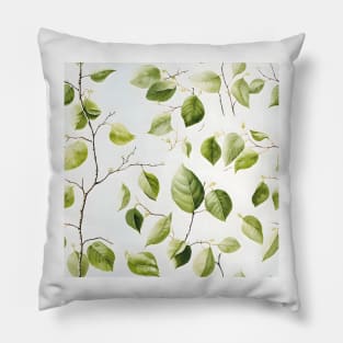 Green Leaves Pattern 5 Pillow