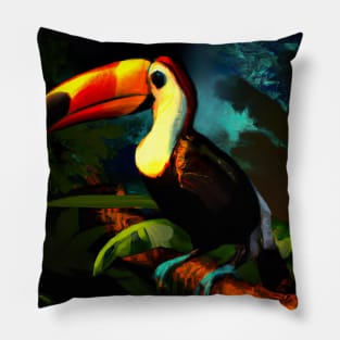 Toucan in Jungle Pillow