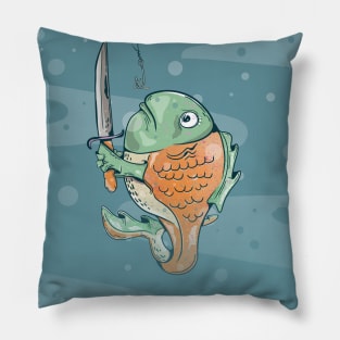 Fish with a knife Pillow