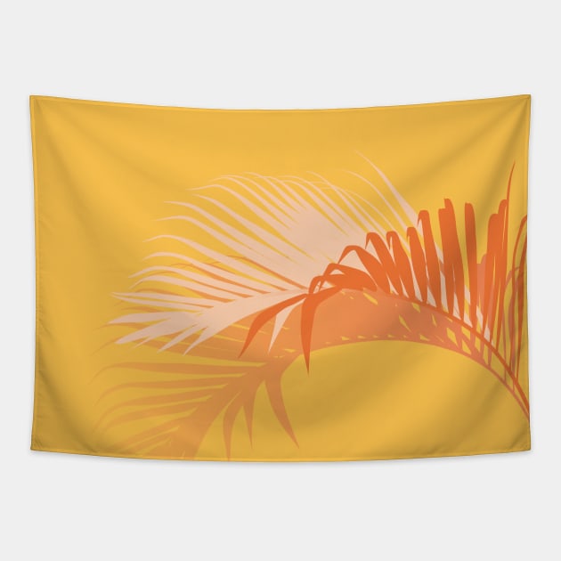 Palm leaf with shadow Tapestry by lents