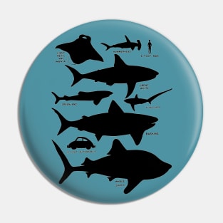 Sea Shadows - Shark Silhouettes Pin