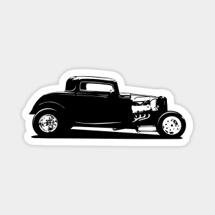 Classic American Thirties Hot Rod Car Silhouette Magnet