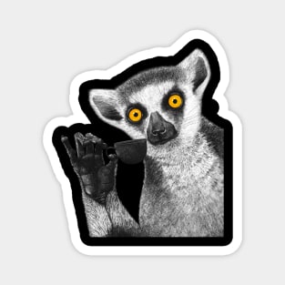 Lemur with coffee Magnet