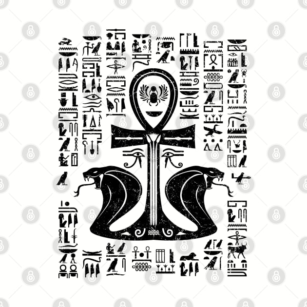 Egyptian cross ankh with Uraeus the Cobra by Nartissima