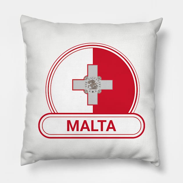 Malta Country Badge - Malta Flag Pillow by Yesteeyear