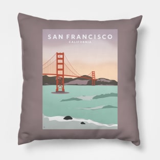 San Francisco, California Travel Poster Pillow