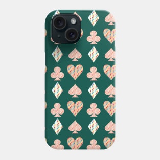 Charming Deck: A Whimsical Play of Cute Card Suits Phone Case