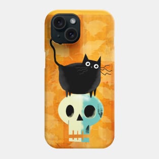 Autumn Cat and Skull Phone Case