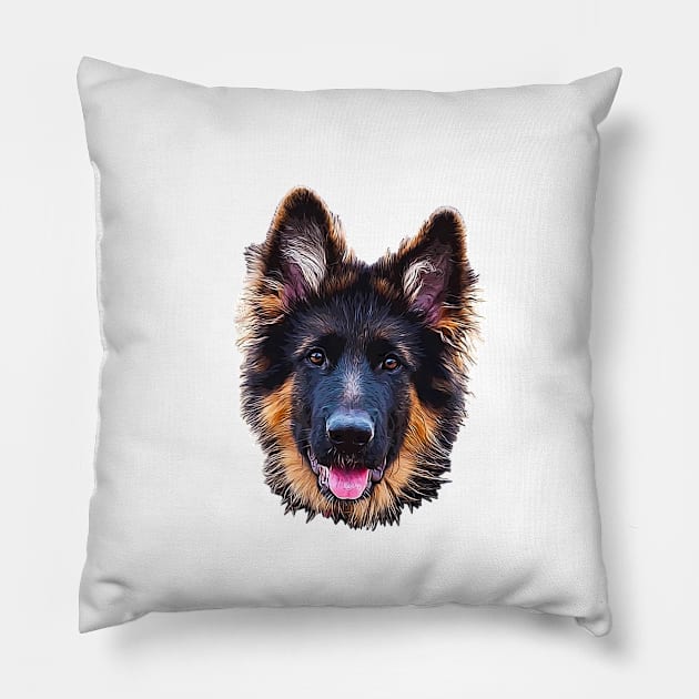 German Shepherd Puppy Dog Pillow by ElegantCat