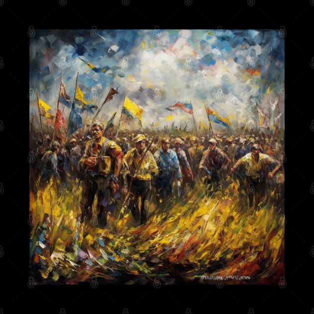 Ukrainian troops go home with victory by Yurii