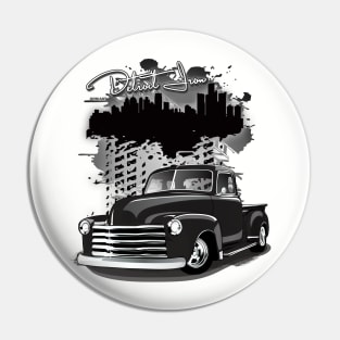 1948 Black Chevy Pickup Truck Detroit Iron Pin