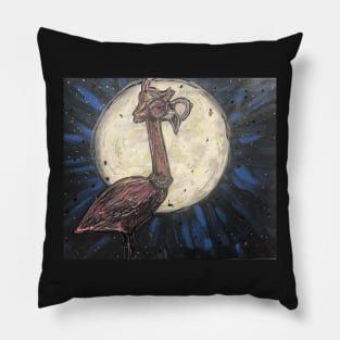 Moonlight flamingo Pillow