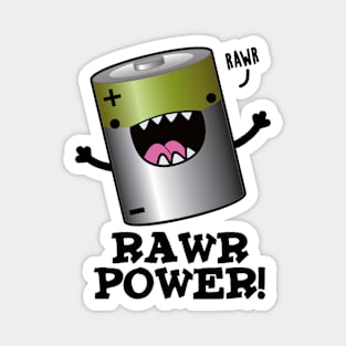 Rawr Power Cute Battery Pun Magnet