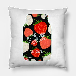 Strawberries in a Mason jar Pillow