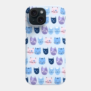 Little blue cats in a row Phone Case