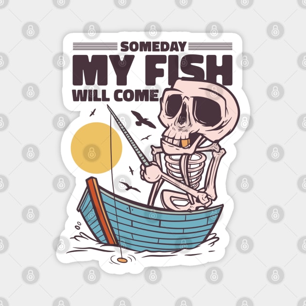 Fishing Skeleton Magnet by BaliChili