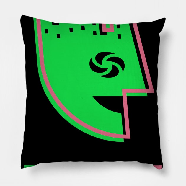 YourArtDude Logo In Lime And Red Pillow by yourartdude