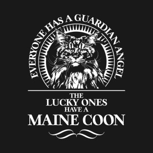 Funny Proud Maine Coon guardian angel cat saying T-Shirt