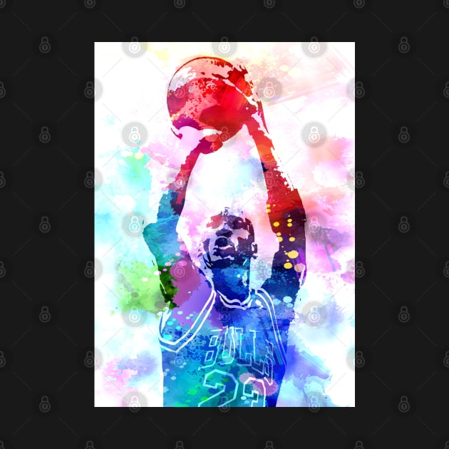 Michael Jordan Watercolor by Masdian Watercolor