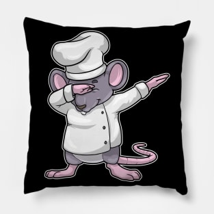 Rat as Chef with Chef's hat at Hip Hop Dance Dab Pillow