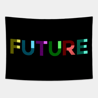 Future Color Block Lettering Tapestry