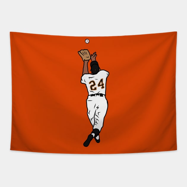 Willie Mays "The Catch" Tapestry by rattraptees