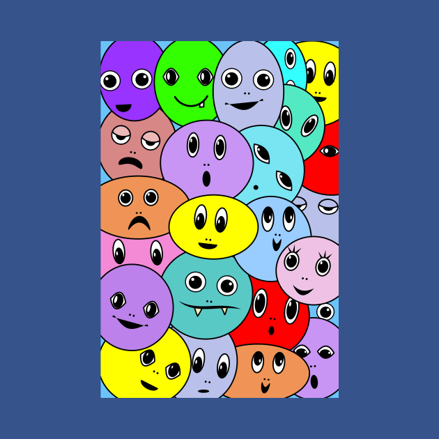 Smiley faces Fun Cartoon pattern by oknoki