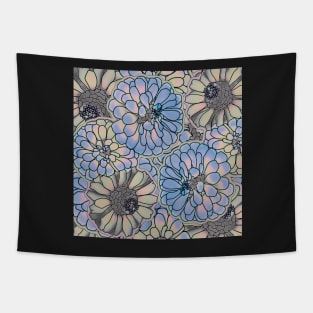 Lovely Lavender and Yellow Flower Flurry - Digitally Illustrated Flower Pattern for Home Decor, Clothing Fabric, Curtains, Bedding, Pillows, Upholstery, Phone Cases and Stationary Tapestry