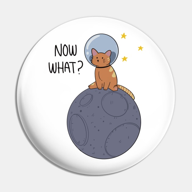 Cat in the moon t-shirt Pin by Skyfrost Studio