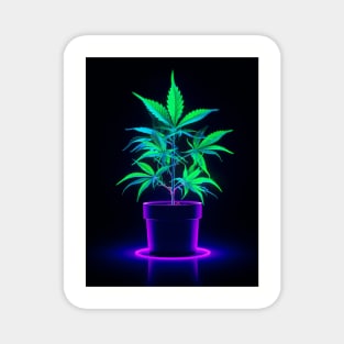 Neon Aesthetic Marijuana Pot Plant Magnet