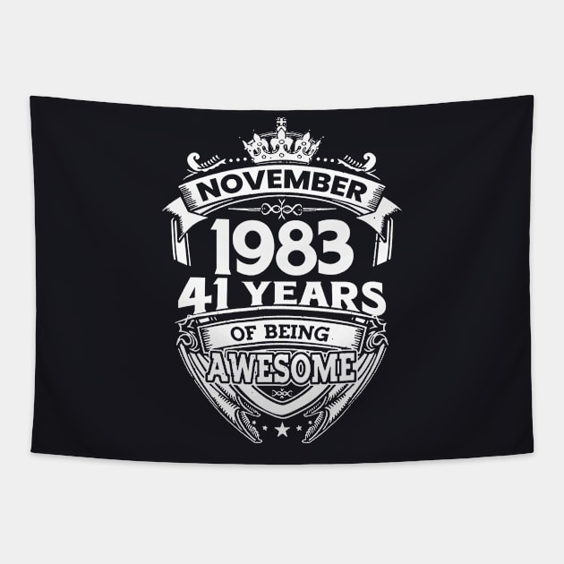 November 1983 41 Years Of Being Awesome 41st Birthday Tapestry by Hsieh Claretta Art