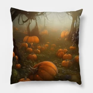 Sinister Halloween Pumpkin Patch Pillow