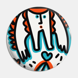 Cool Graffiti Doodle Orange Blue Lovely Creatures Pin