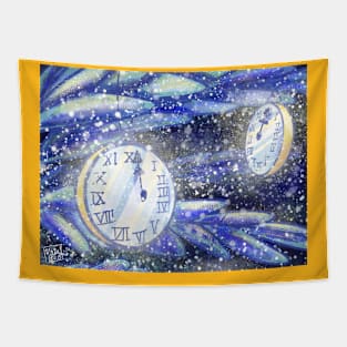 New Year's clocks Tapestry