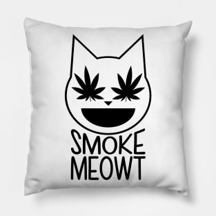 Smoke Meowt Cat - in tie dye and solids Pillow