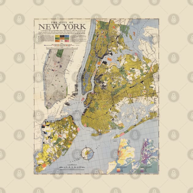 New York City Vintage Map by Antiquated Art